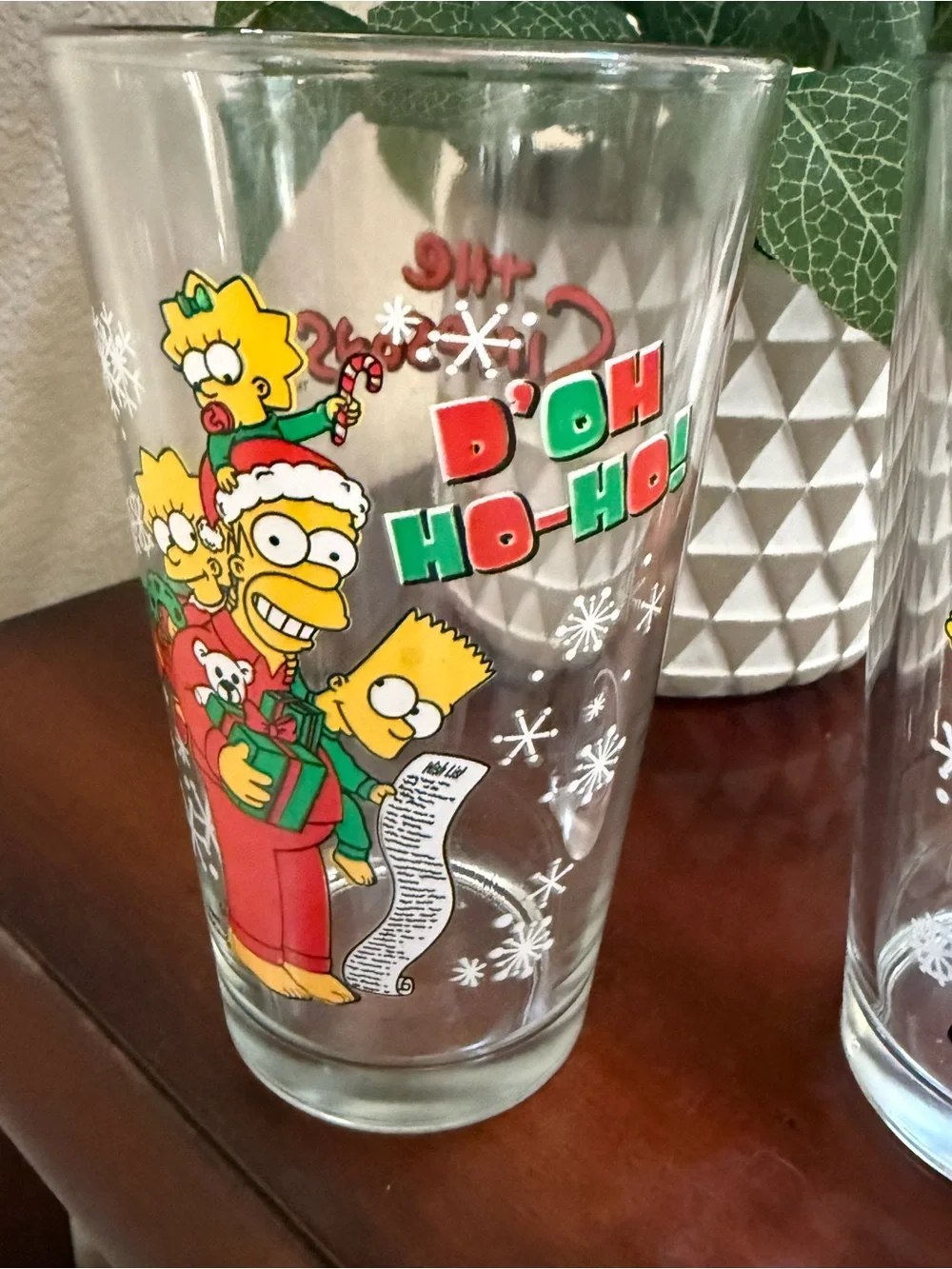 2011 Set of Two-The Simpsons Christmas Glasses (16 oz)
